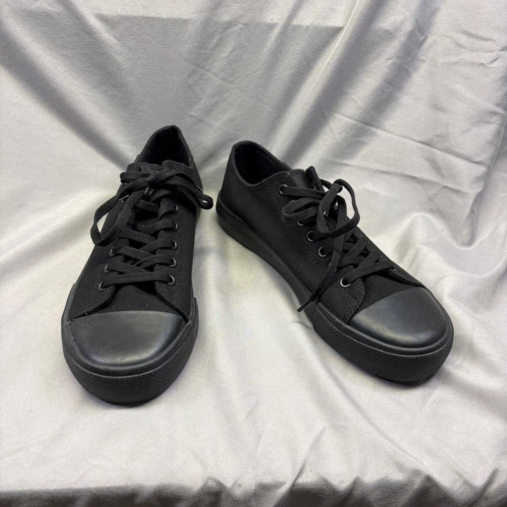Lugz Mens Black Canvas Low Top Sneakers Lace Up Casual Shoes Size 8